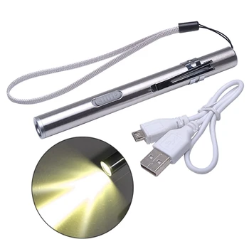 Ручной фонарик с USB-кабелем, перезаряжаемые маленькие яркие мини-светодиодные ручные фонарики