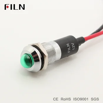 Сигнальная лампа FILN pilot indicator 12 мм 12 В 24 В 110 В красный синий зеленый белый светодиодный светильник с кабелем длиной 20 см