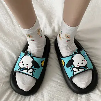 Тапочки Sanrio с рисунком Пачакко, аниме Каваи, Портативная верхняя одежда, Нескользящая обувь, Милый сладкий подарок на День рождения