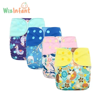 Тканевый подгузник WizInfant OS с карманом из замшевой ткани, с одним эластичным карманом сзади, водонепроницаемый, многоразовый и дышащий, для ребенка весом от 5 до 18 кг