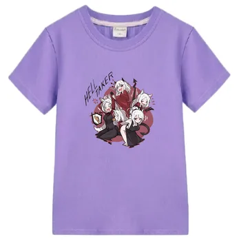 Футболка Helltaker с рисунком Манги и Аниме, Повседневная Мягкая футболка с коротким рукавом из 100% хлопка, Модные футболки с милыми Комиксами для мальчиков и девочек