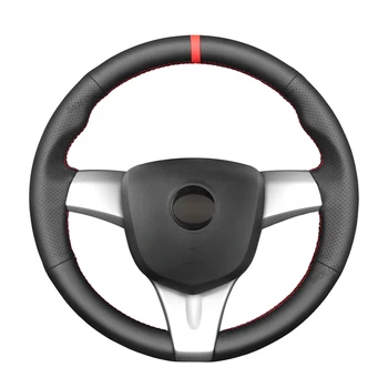 Черная Оплетка Крышки рулевого колеса автомобиля из искусственной кожи PU для Chevrolet Spark 2011-2015 Spark (RU) 2020-2021 Daewoo Matiz (KR)