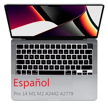 Чехол из ТПУ для Macbook Pro 14 M2 M1 A2442 A2779 2022 2021 EU US Spansih Крышка клавиатуры для Macbook Pro 14 M1 M2 Spansih Протектор